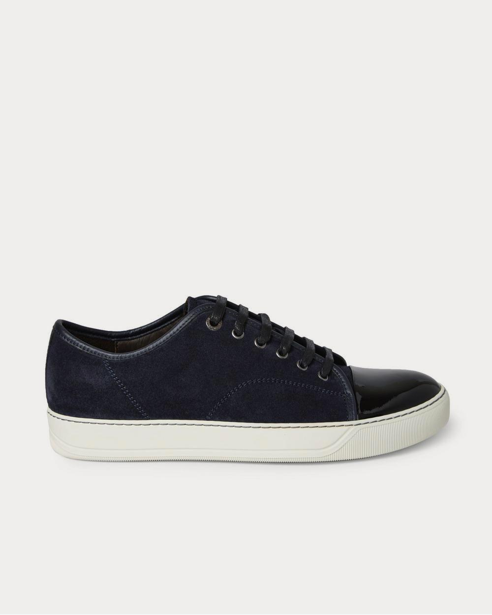 Lanvin Cap-Toe Suede and Patent-Leather  Midnight blue low top sneakers - 1