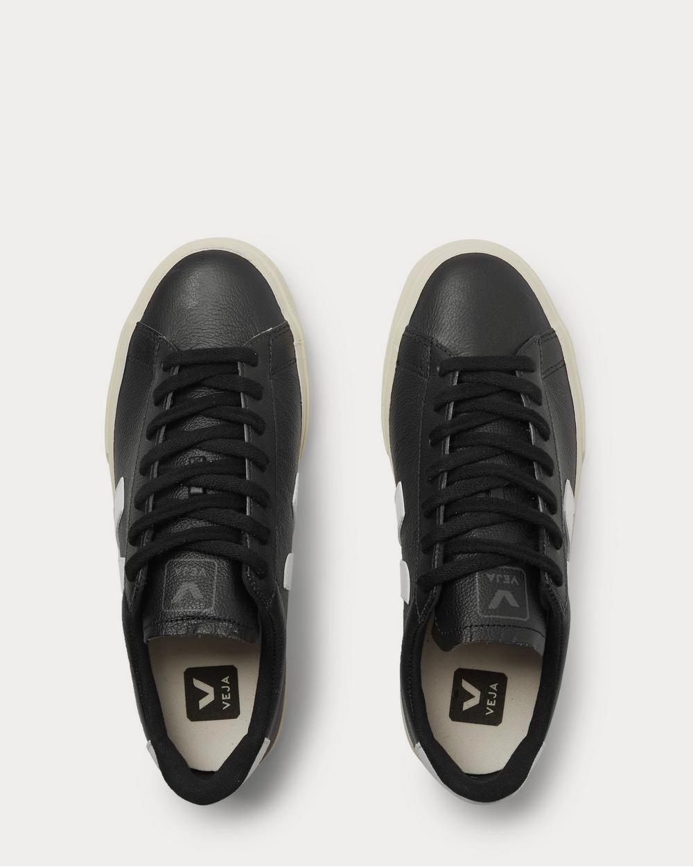 Veja Campo Rubber-Trimmed Full-Grain Leather  Black low top sneakers - 6