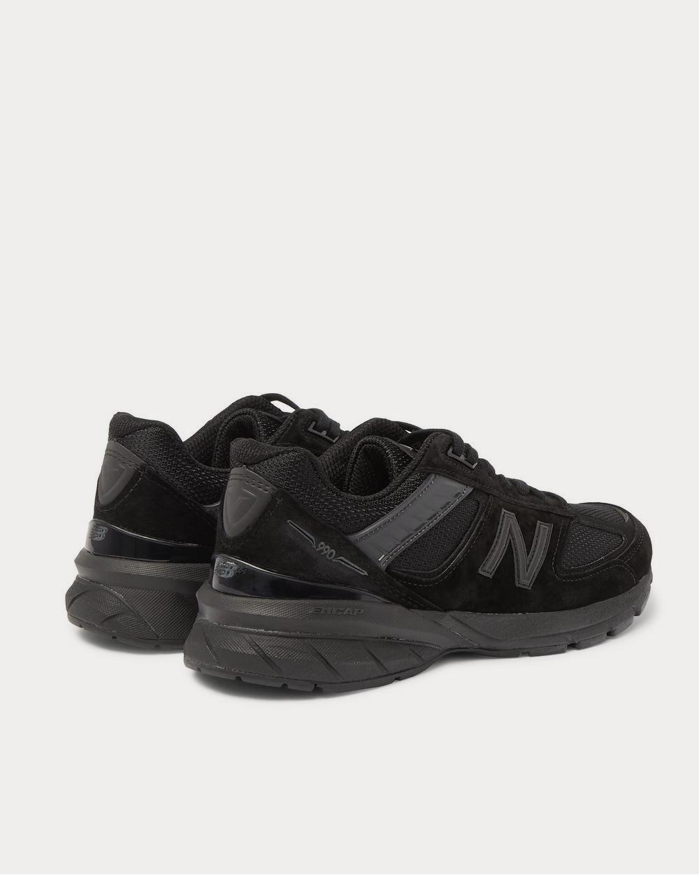 New Balance M990v5 Rubber-Trimmed Suede and Mesh  Black low top sneakers - 3