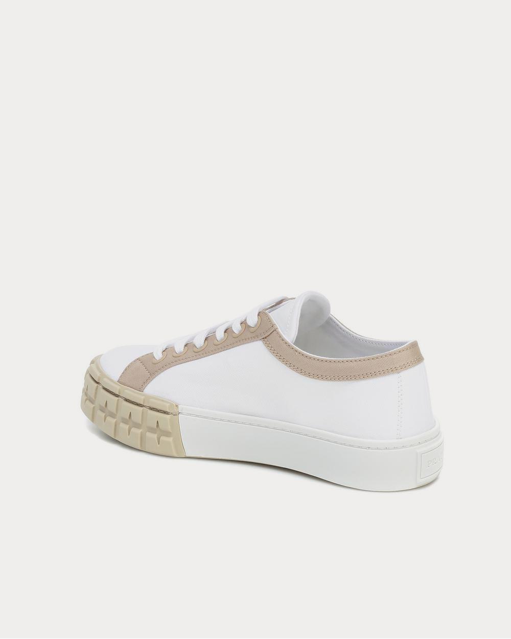 Prada Wheel gabardine White Low Top Sneakers - 3