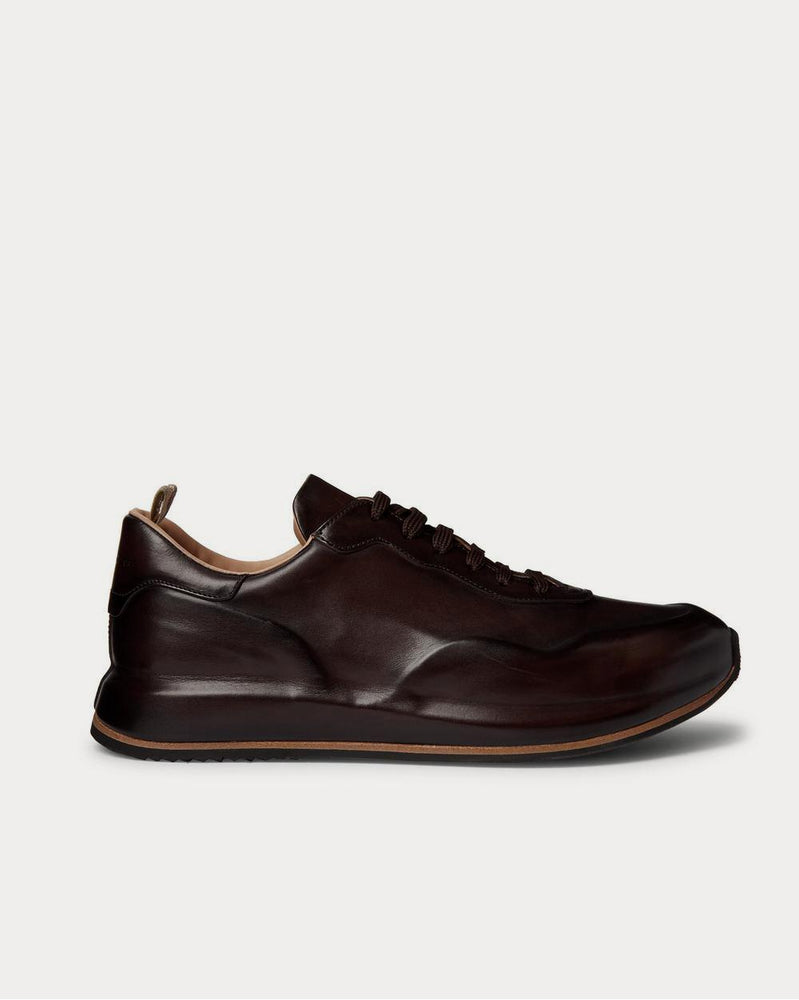 Officine Creative Race Lux Leather  Dark brown low top sneakers - 1