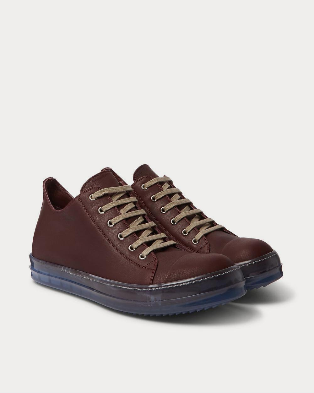 Rick Owens Leather  Burgundy low top sneakers - 2