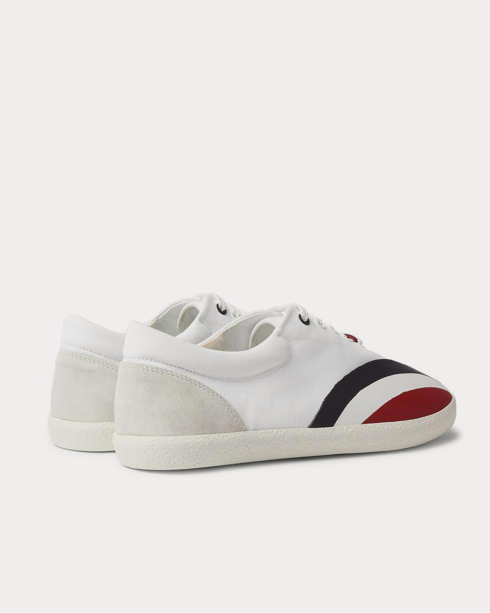 Moncler Suede, Rubber and Canvas  White low top sneakers - 4