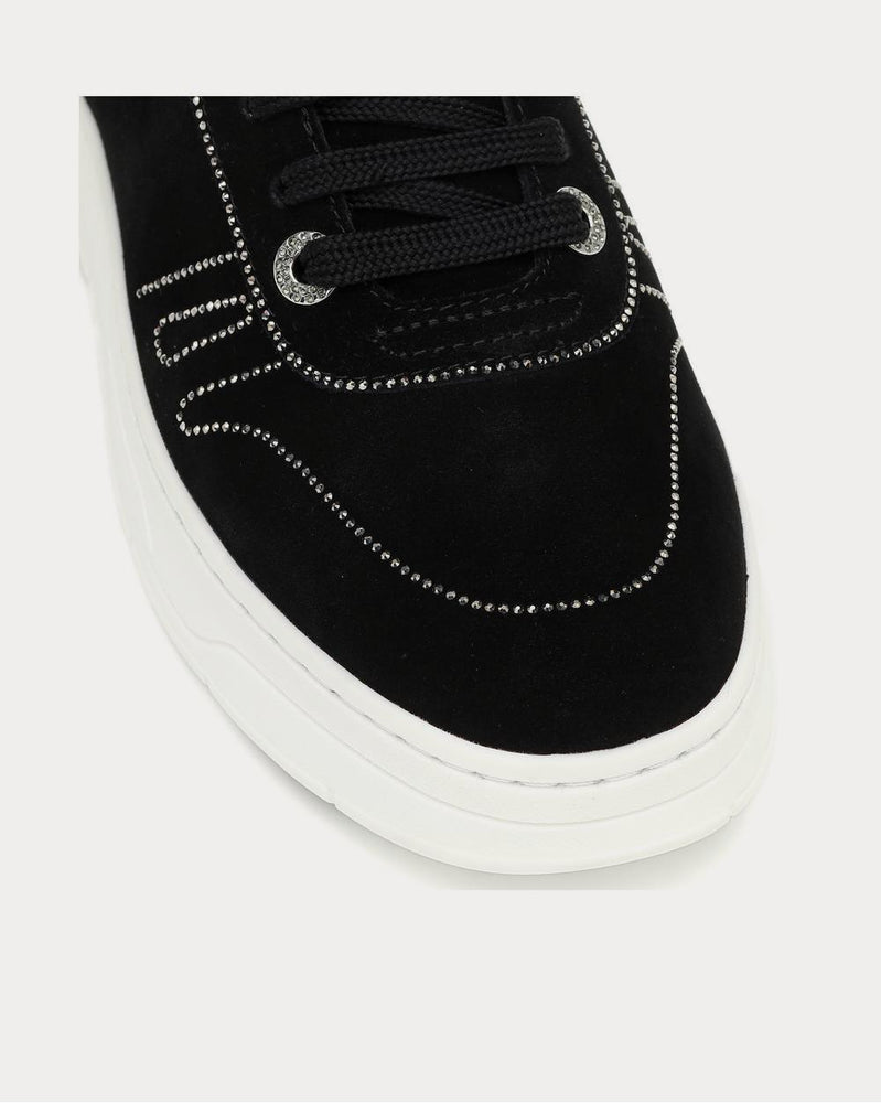 Jimmy Choo Hawaii/F embellished suede Black Low Top Sneakers - 4