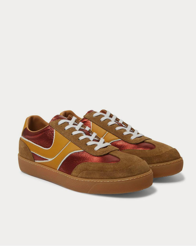 Dries Van Noten Panelled Suede and Leather  Brown low top sneakers - 2