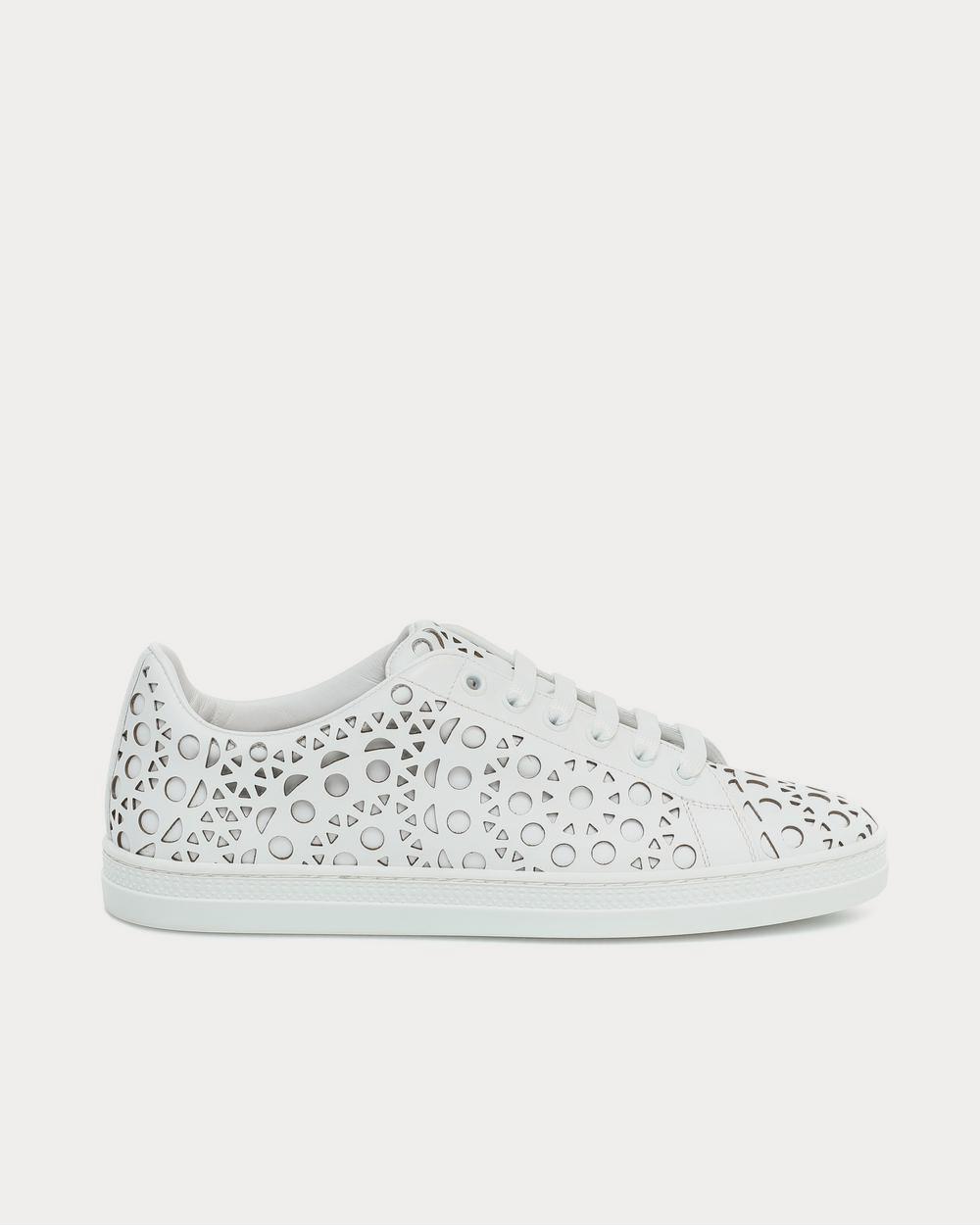 Alaïa Laser-cut leather White Low Top Sneakers - 1