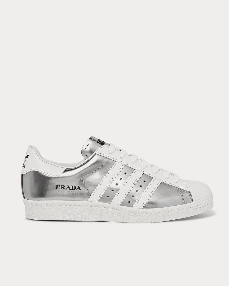 Adidas x Prada 450 Metallic Leather  Silver low top sneakers - 1