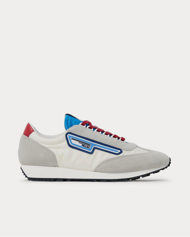 Prada Milano 70 Rubber and Leather-Trimmed Nylon  Off-white low top sneakers