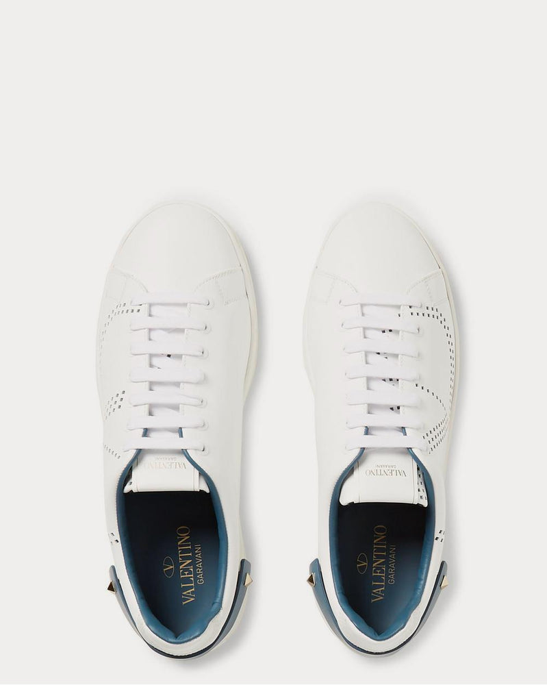 Valentino Backnet Perforated Leather  White low top sneakers - 6