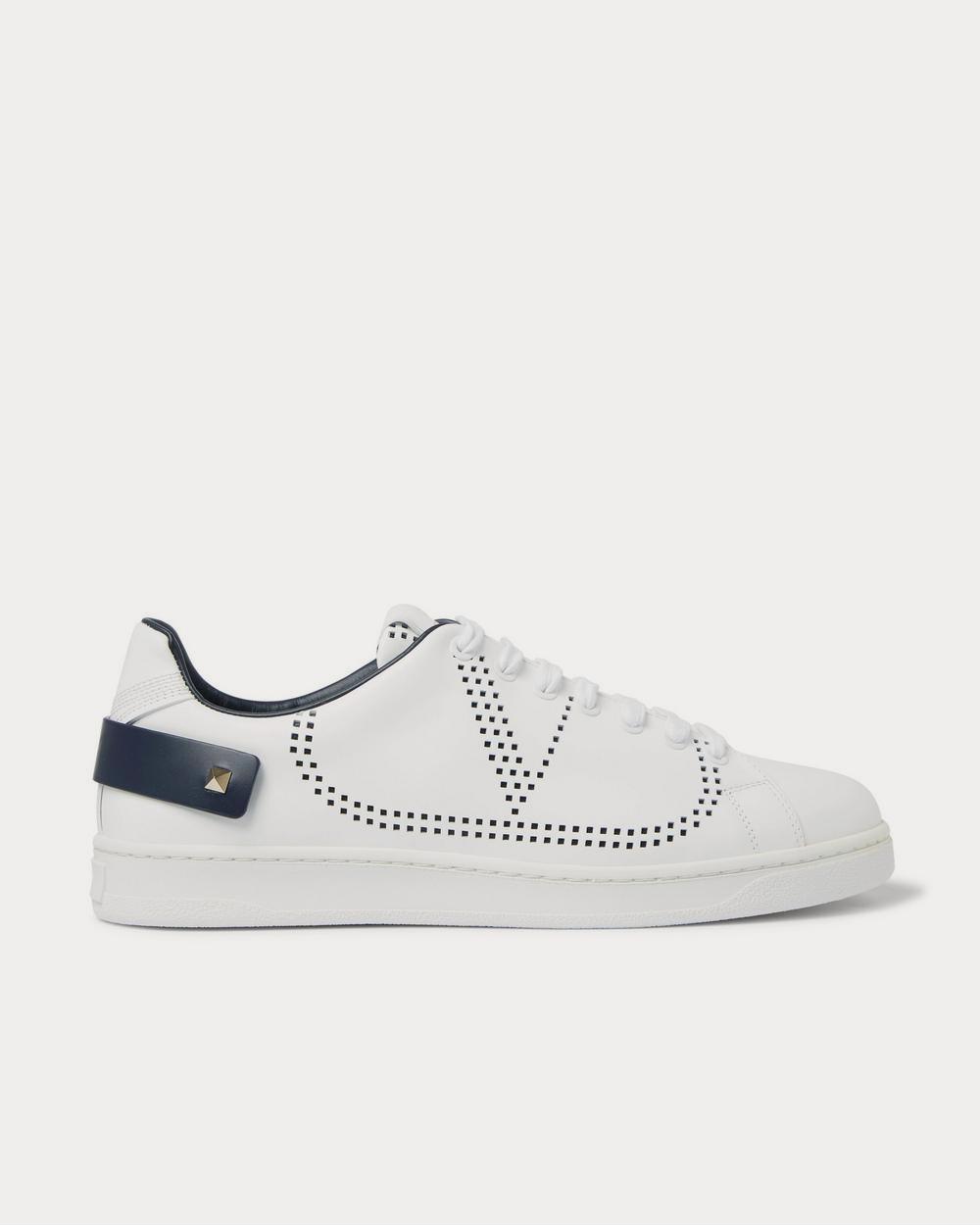 Valentino Net Perforated Leather  White low top sneakers - 1