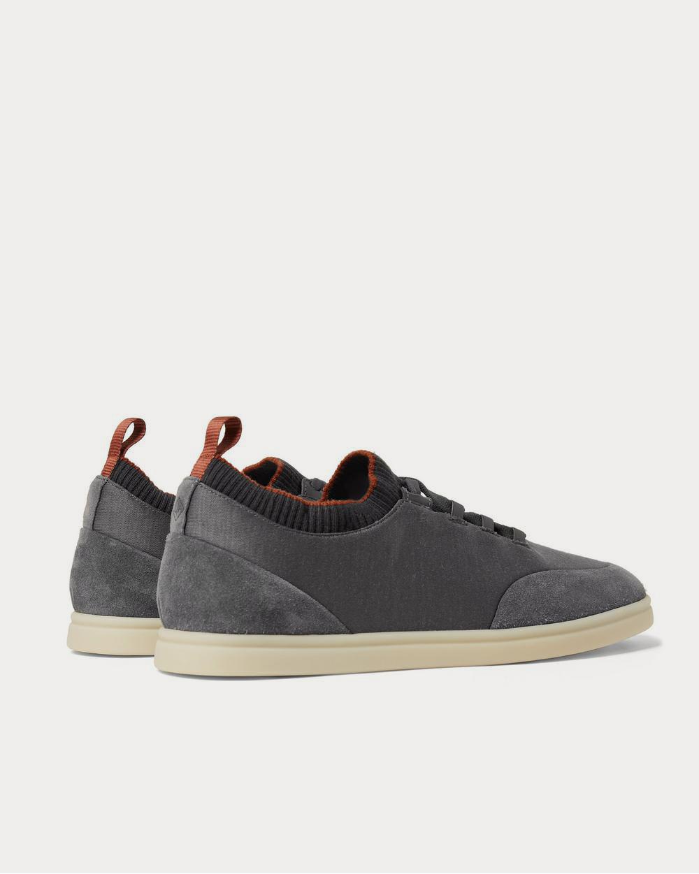 Loro Piana Soho Walk Suede-Trimmed Merino Wool  Gray low top sneakers - 4