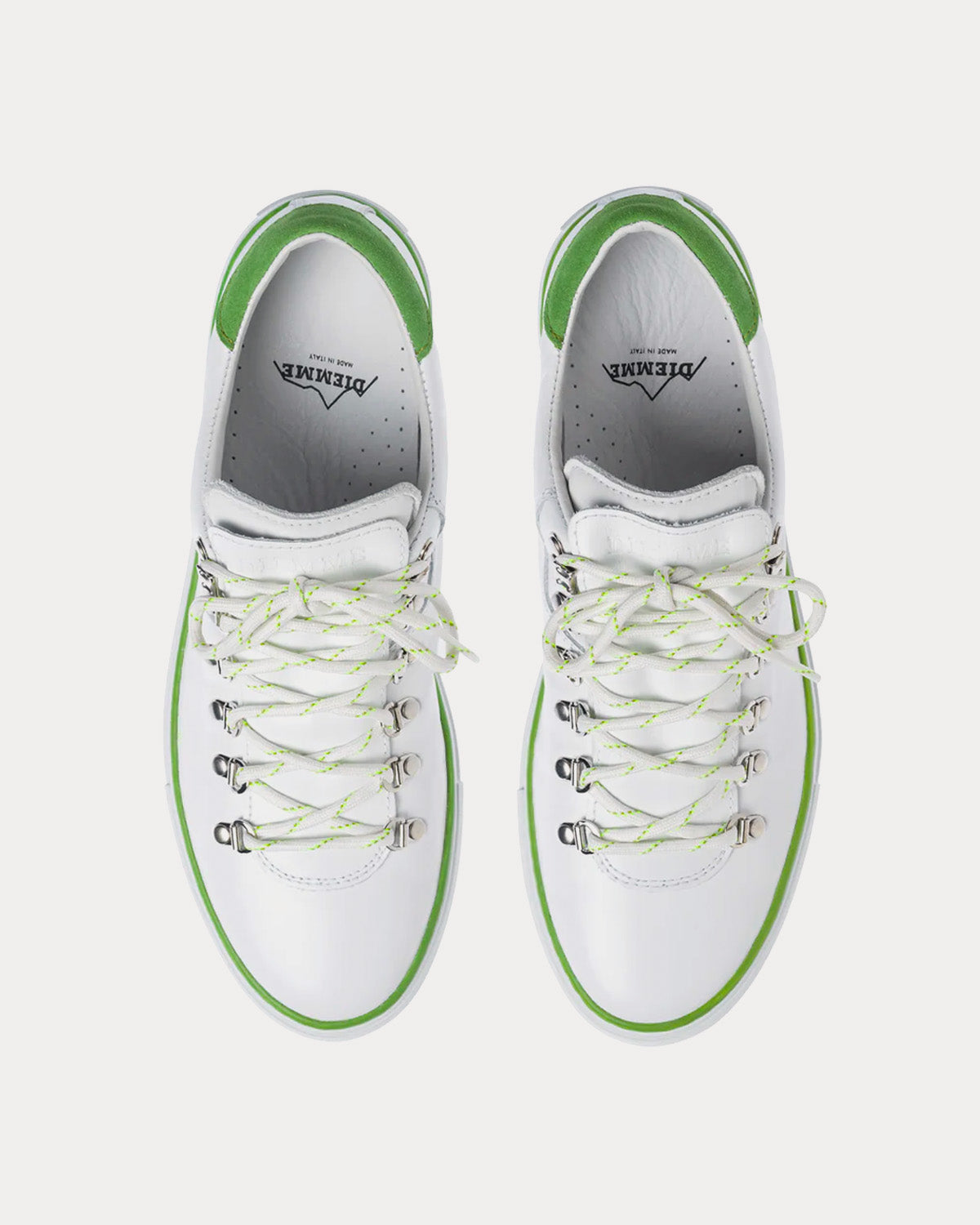 Diemme Marostica Nappa White / Lime Low Top Sneakers - 2