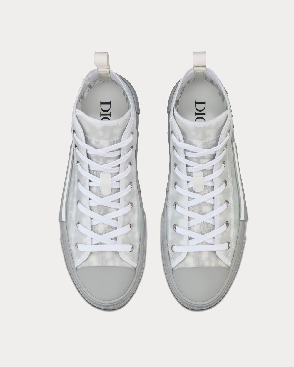 Dior B23 Reflective Gray Dior Oblique Canvas High Top Sneakers - 3