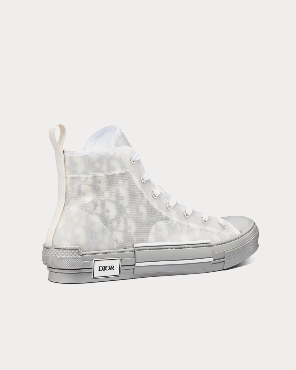 Dior B23 Reflective Gray Dior Oblique Canvas High Top Sneakers - 4