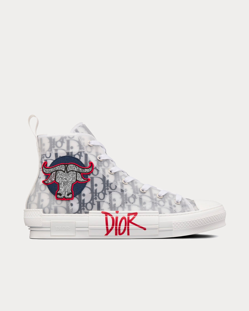 Dior x Stussy B23 SHAWN Ox Head Embroidery Patch White High Top