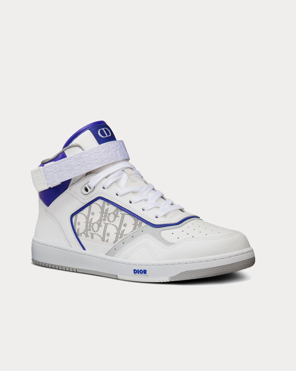 Dior B27 White and Purple Smooth Calfskin with White Dior Oblique Galaxy Leather High Top Sneakers - 2