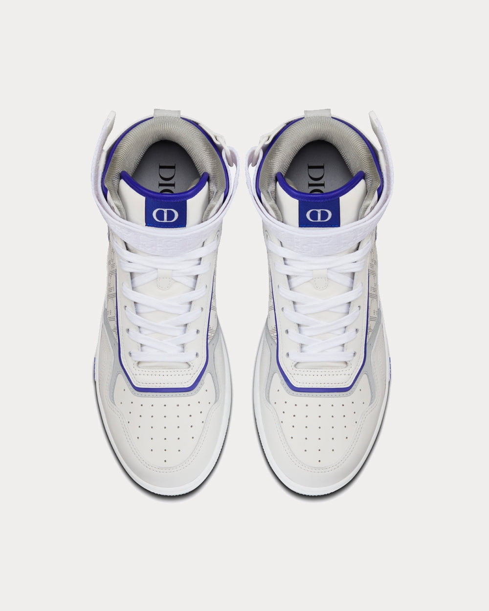 Dior B27 White and Purple Smooth Calfskin with White Dior Oblique Galaxy Leather High Top Sneakers - 3