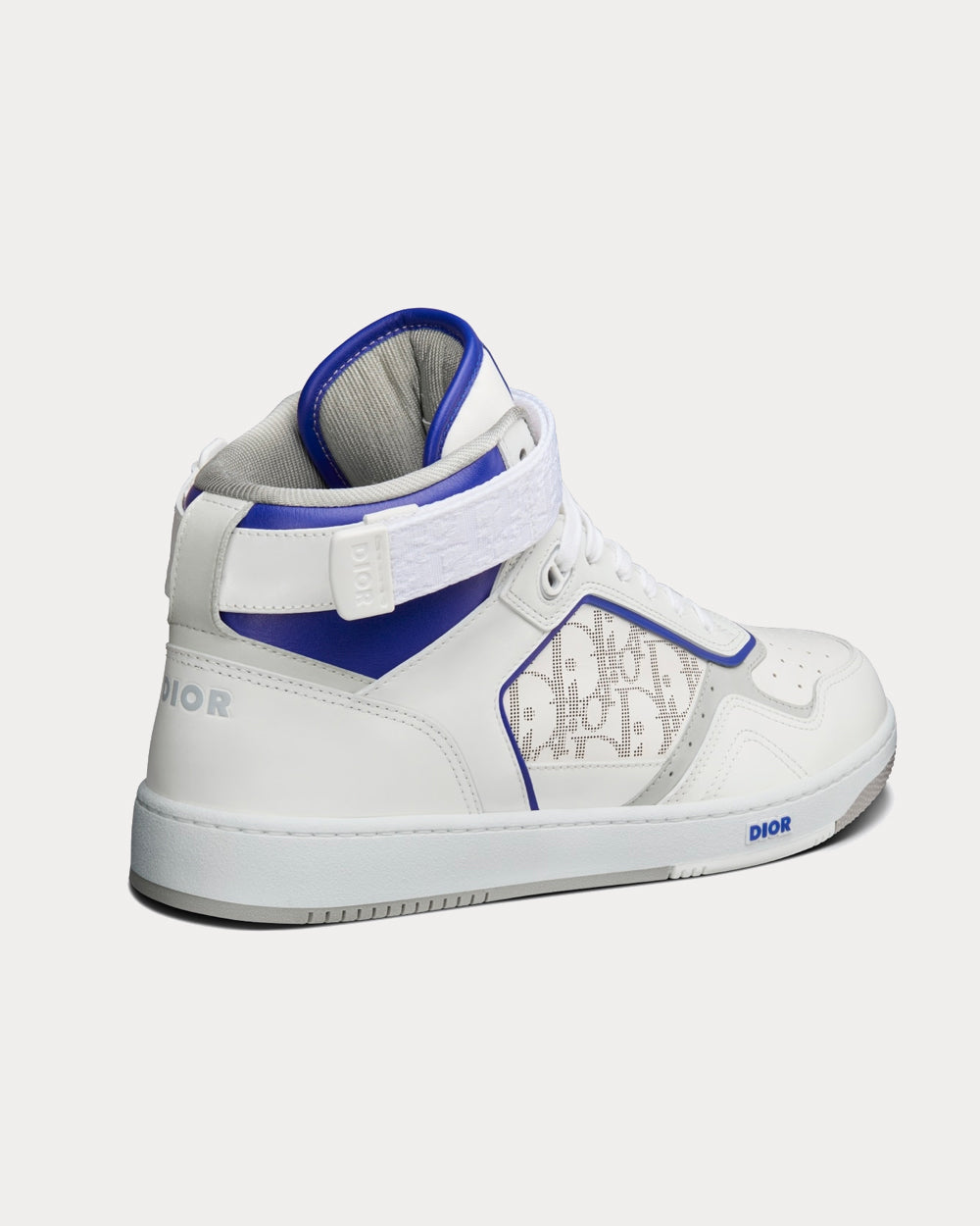 Dior B27 White and Purple Smooth Calfskin with White Dior Oblique Galaxy Leather High Top Sneakers - 4