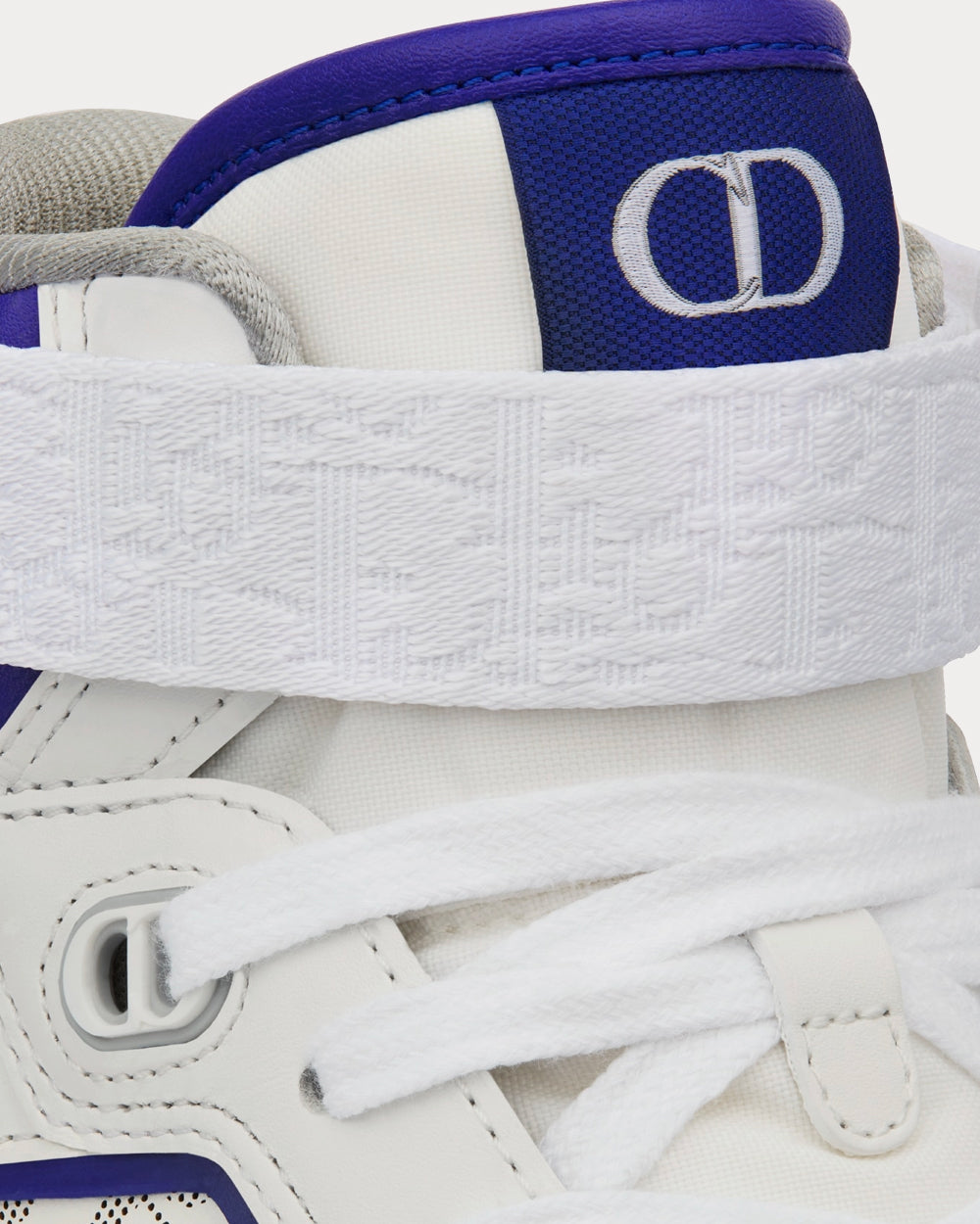 Dior B27 White and Purple Smooth Calfskin with White Dior Oblique Galaxy Leather High Top Sneakers - 5