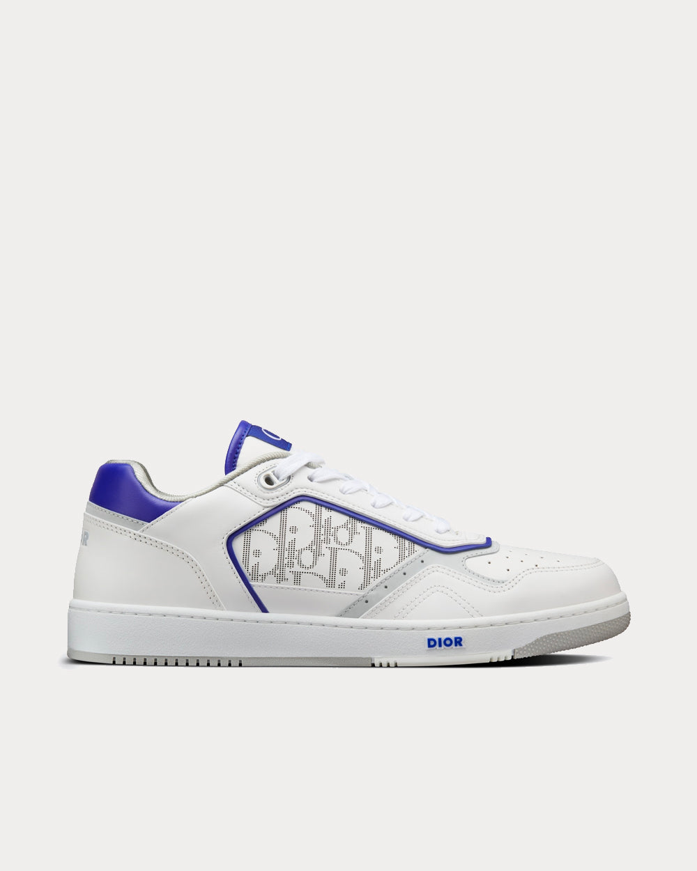 Dior B27 White and Purple Smooth Calfskin with White Dior Oblique Galaxy Leather Low Top Sneakers - 1