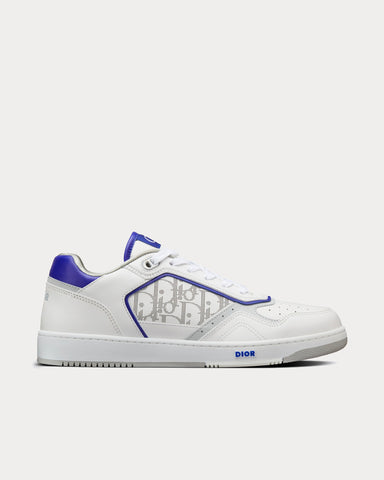 Dior B27 White and Purple Smooth Calfskin with White Dior Oblique Galaxy Leather Low Top Sneakers