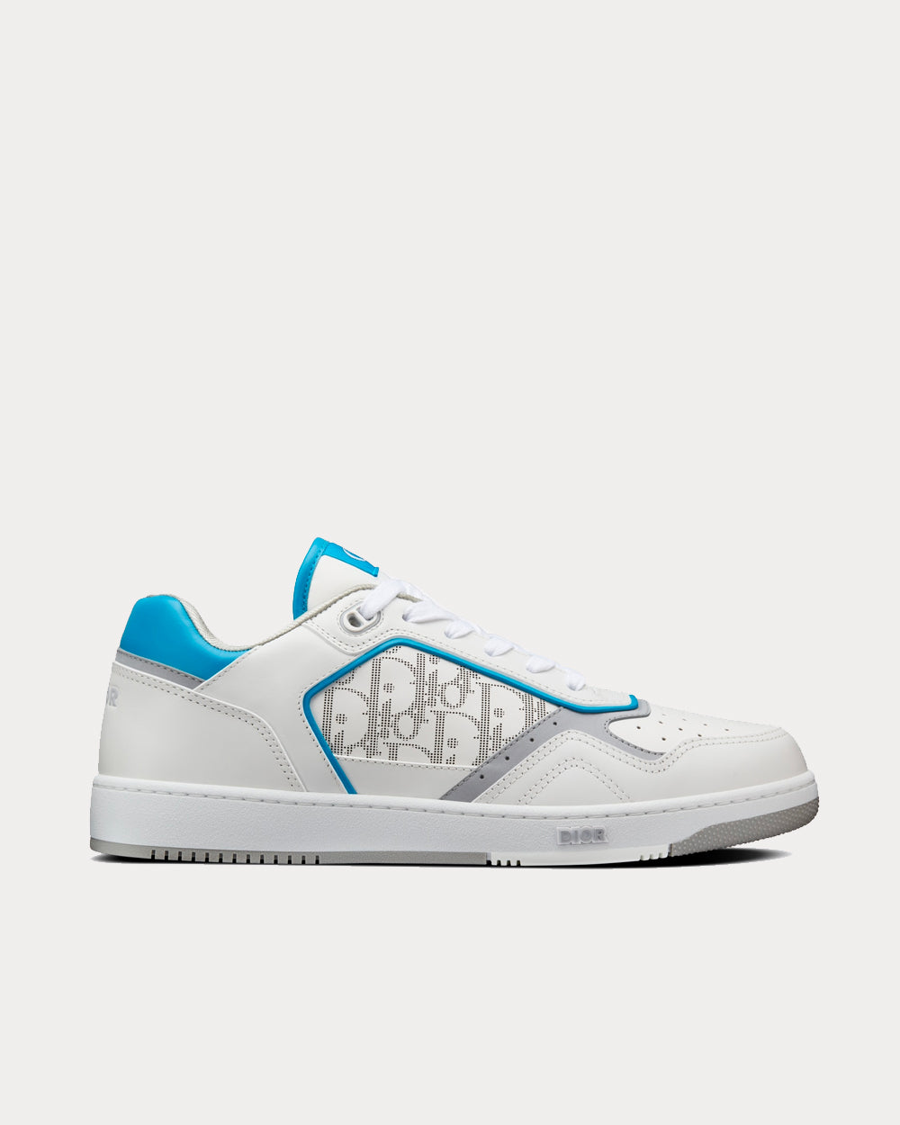 Dior B27 White and Light Blue Smooth Calfskin with White Dior Oblique Galaxy Leather Low Top Sneakers - 1