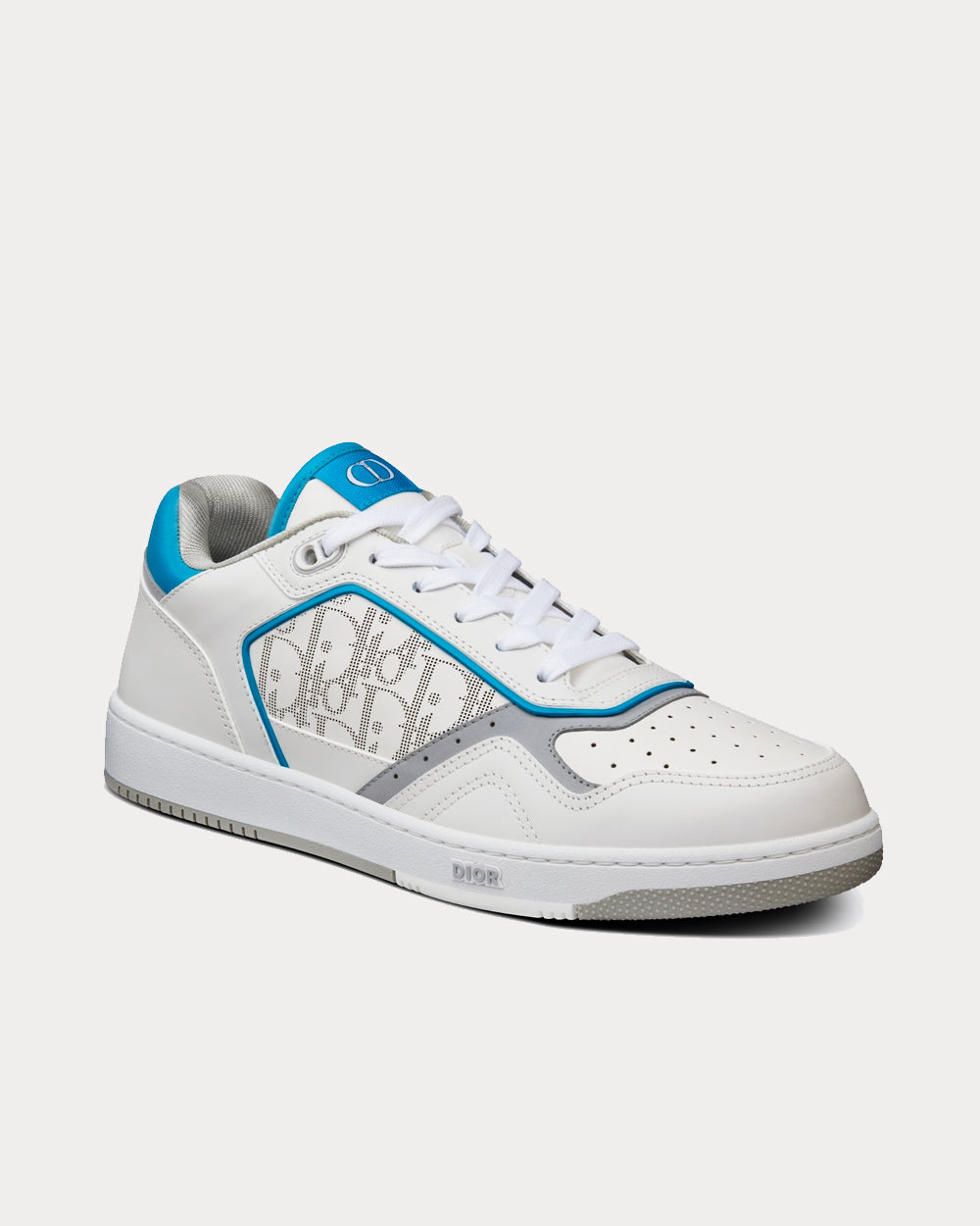 Dior B27 White and Light Blue Smooth Calfskin with White Dior Oblique Galaxy Leather Low Top Sneakers - 2