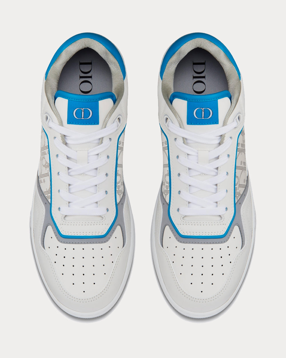 Dior B27 White and Light Blue Smooth Calfskin with White Dior Oblique Galaxy Leather Low Top Sneakers - 3