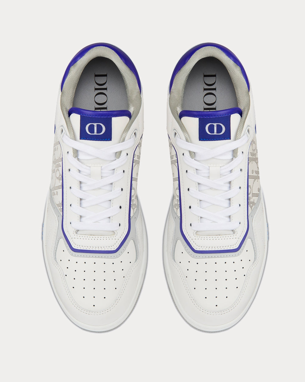 Dior B27 White and Purple Smooth Calfskin with White Dior Oblique Galaxy Leather Low Top Sneakers - 4