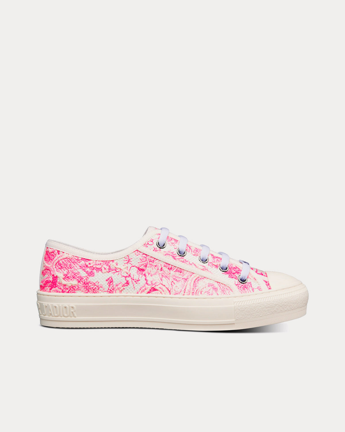 Dior Walk'n'Dior Bright Pink Toile de Jouy Embroidered Cotton Low Top Sneakers - 1