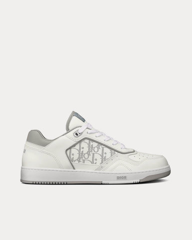 Dior B27 White and Gray Smooth Calfskin with White Dior Oblique Galaxy Leather Low Top Sneakers