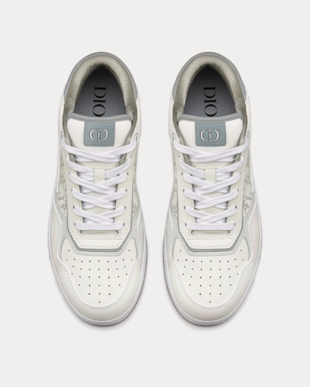 Dior B27 White and Gray Smooth Calfskin with White Dior Oblique Galaxy Leather Low Top Sneakers - 2