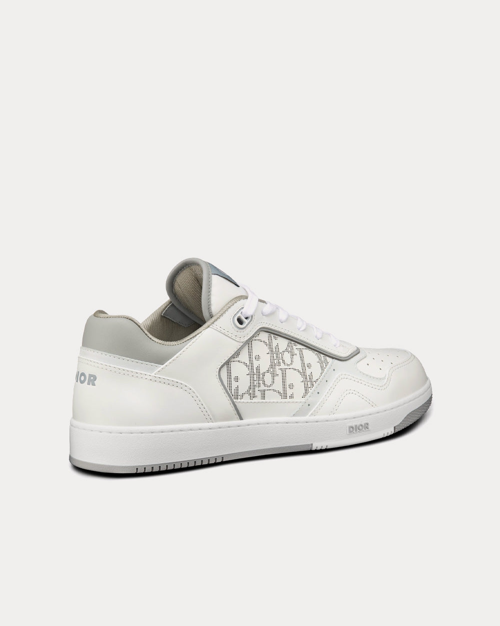 Dior B27 White and Gray Smooth Calfskin with White Dior Oblique Galaxy Leather Low Top Sneakers - 4