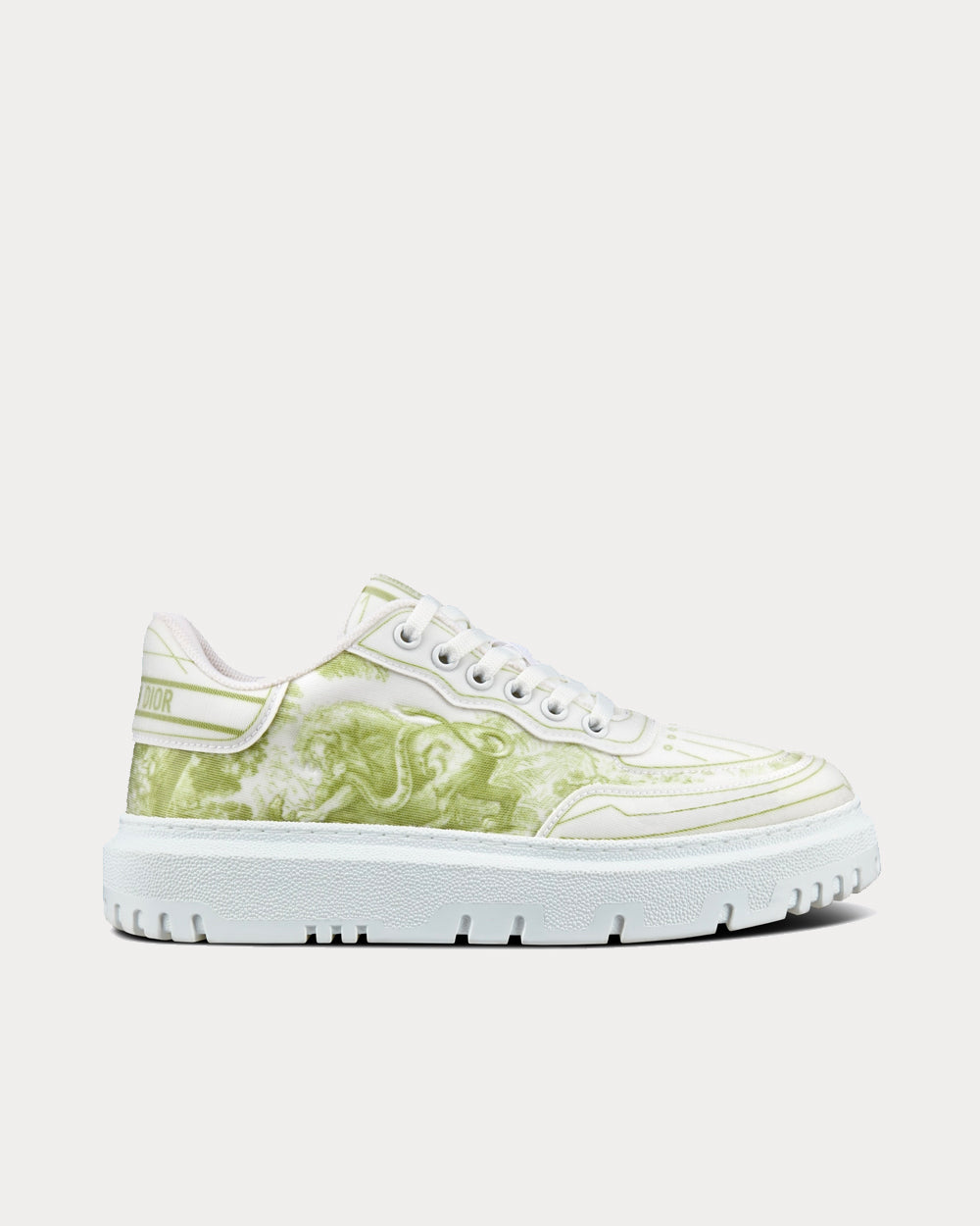 Women s Addict Lime Toile de Jouy Technical Fabric Low Top Sneakers