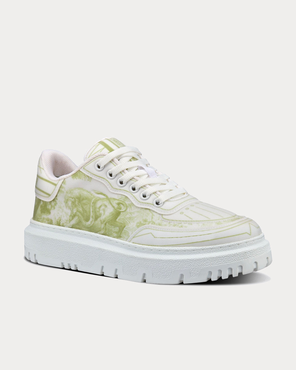 Dior Addict Lime Toile de Jouy Technical Fabric Low Top Sneakers - 2