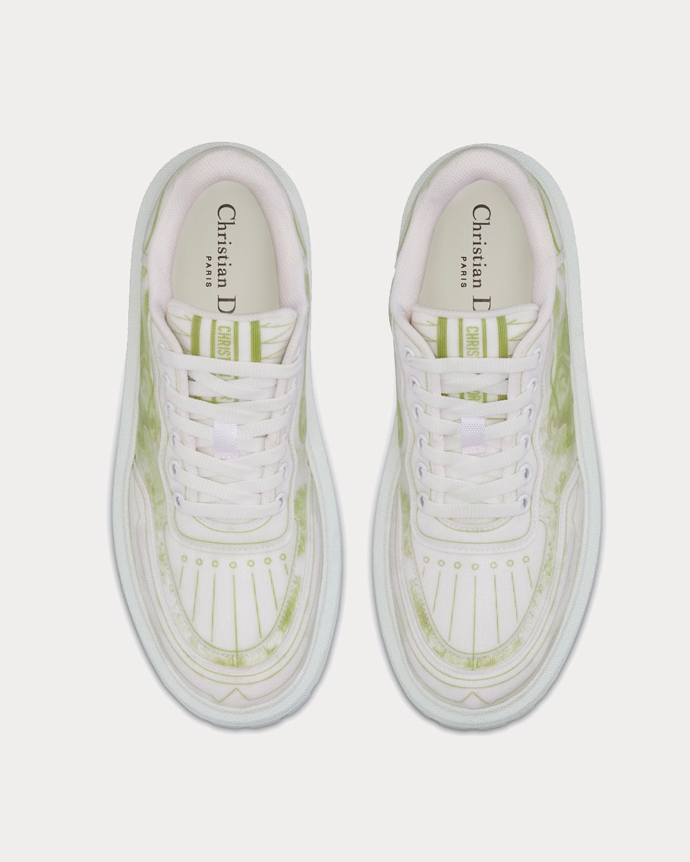 Dior Addict Lime Toile de Jouy Technical Fabric Low Top Sneakers - 3