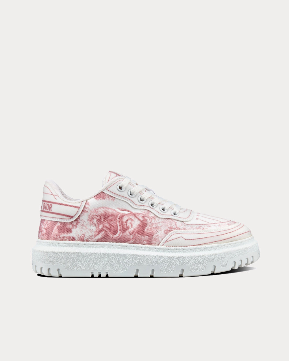 Dior Addict Raspberry Toile de Jouy Technical Fabric Low Top Sneakers - 1