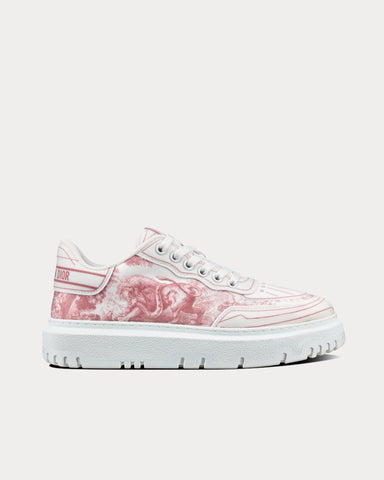 Dior Addict Raspberry Toile de Jouy Technical Fabric Low Top Sneakers