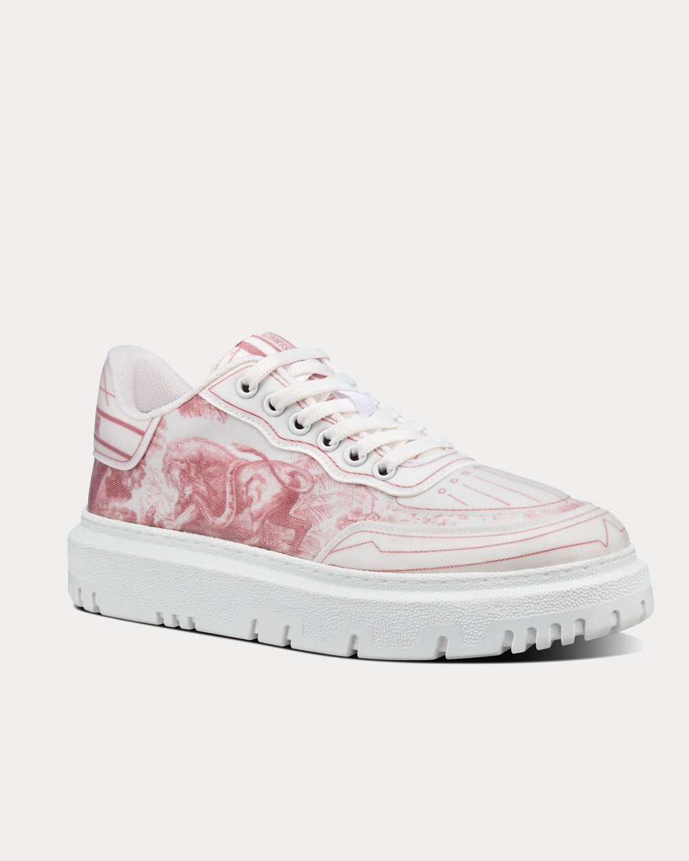 Dior Addict Raspberry Toile de Jouy Technical Fabric Low Top Sneakers - 2