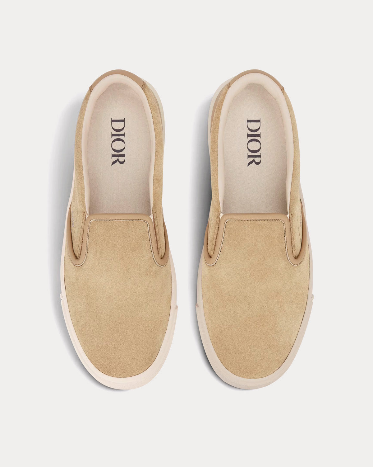 Dior B101 Beige Suede and Smooth Calfskin Slip On Sneakers - 2