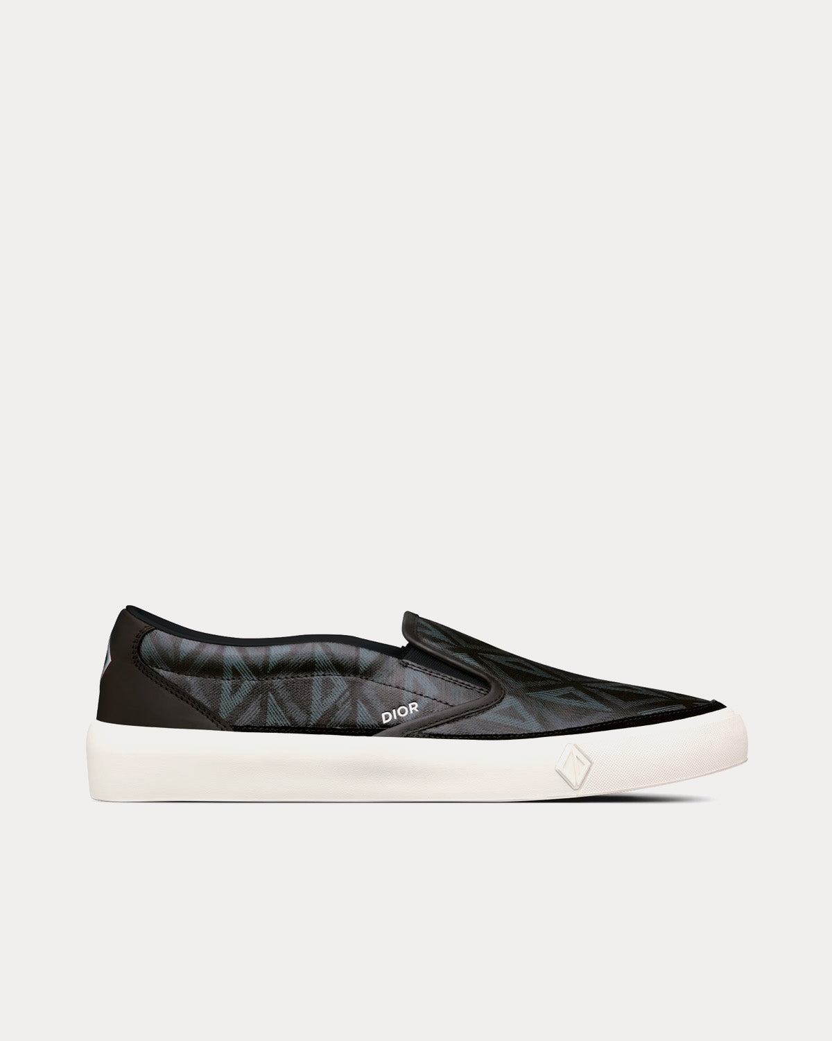 Dior B101 Black CD Diamond Canvas and Smooth Calfskin Slip On Sneakers - 1