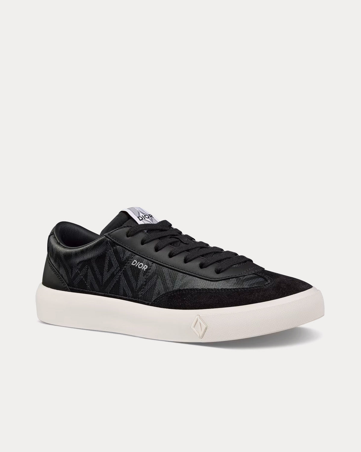 Dior B101 Black CD Diamond Canvas, Smooth Calfskin and Nubuck Low Top Sneakers - 3