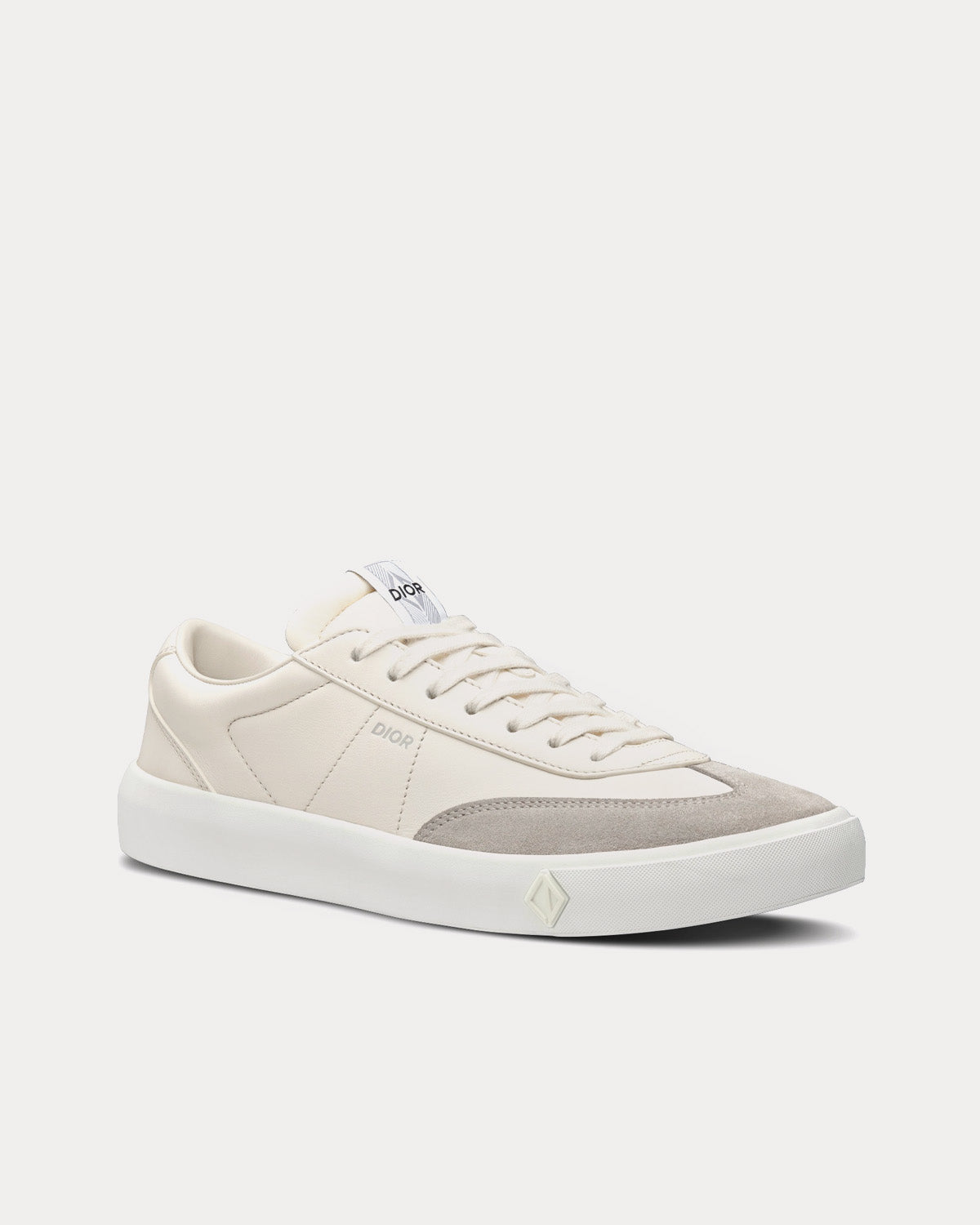 Dior B101 Cream Smooth Calfskin and Greige Nubuck Low Top Sneakers - 3