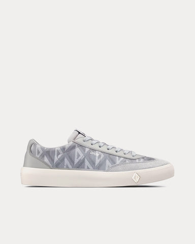 Dior B101 Gray CD Diamond Canvas, Smooth Calfskin and Nubuck Low Top Sneakers