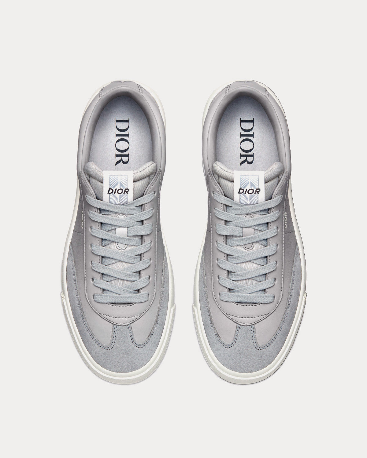 Dior B101 Dior Gray Smooth Calfskin and Nubuck Low Top Sneakers - 2