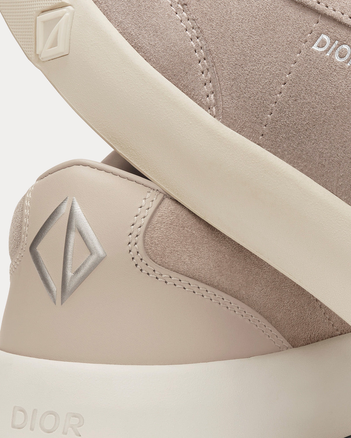 Dior B101 Greige Nubuck Calfskin Low Top Sneakers - 5