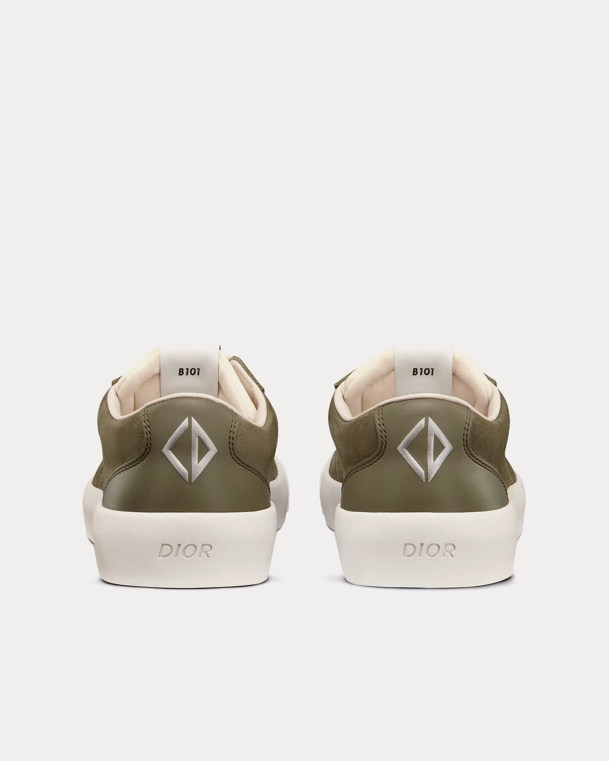 Dior B101 Nubuck Calfskin Khaki Low Top Sneakers - 4