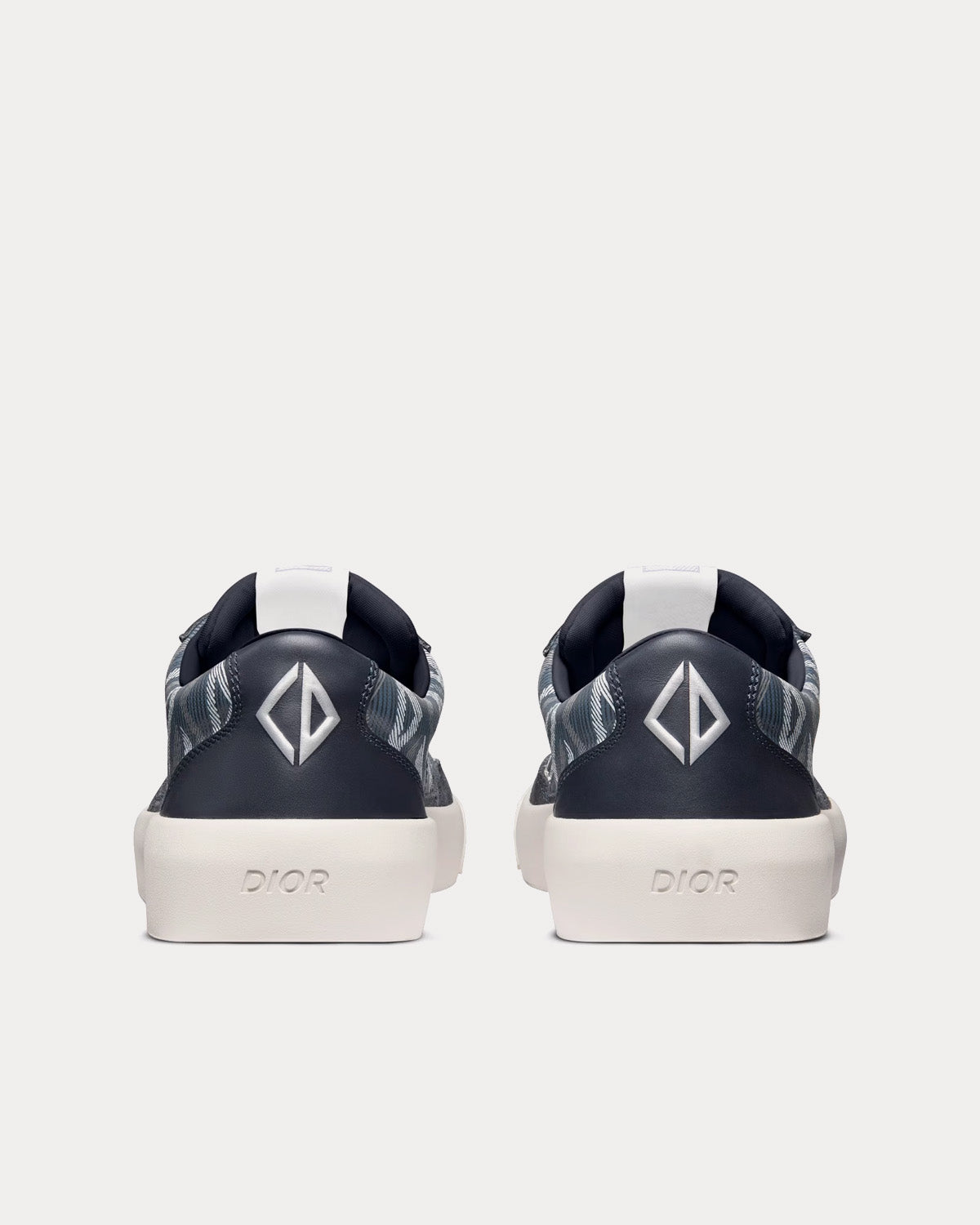 Dior B101 Navy Blue CD Diamond Canvas, Smooth Calfskin and Nubuck Low Top Sneakers - 4