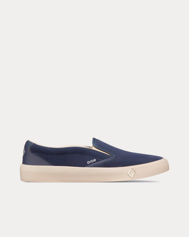 Dior B101 Navy Blue Suede and Smooth Calfskin Slip On Sneakers