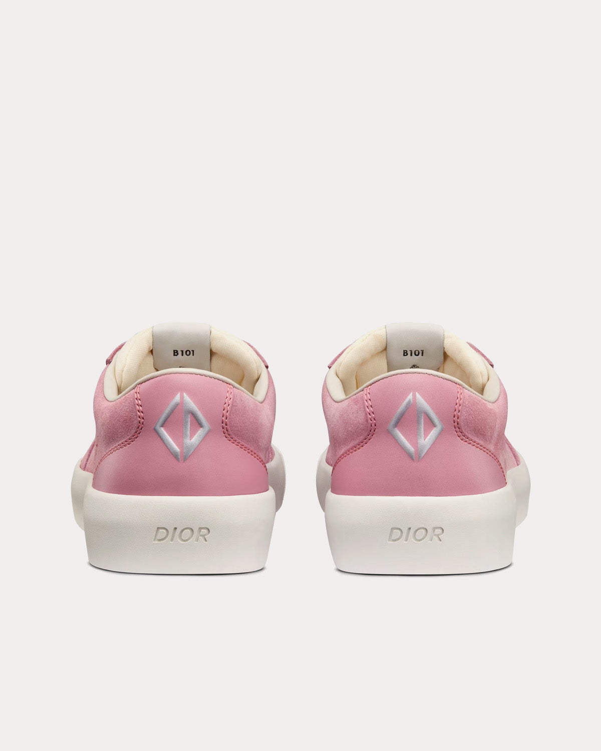 Dior B101 Nubuck Calfskin Pink Low Top Sneakers - 4